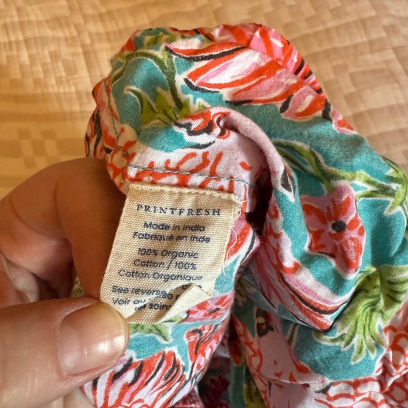 Printfresh Cropped Organic Cotton pajama pants in Playful Parrot motif large - Picture 4 of 6